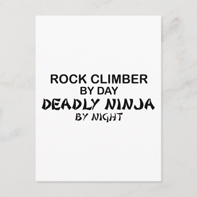 Rock Climber Deadly Ninja by Night Postcard (Front)