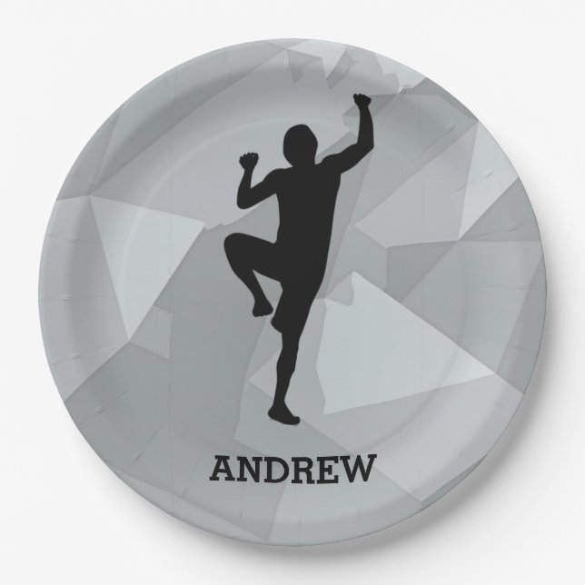 Rock Climber Design Paper Plate (Front)