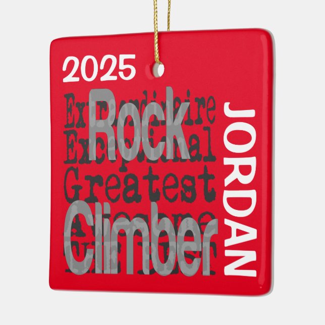 Rock Climber Extraordinaire CUSTOM Ceramic Ornament (Left)
