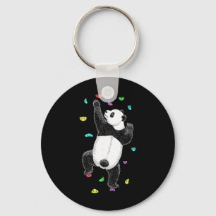 Rock Climber Indoor Wall Climbing Panda Bear Funny Keychain