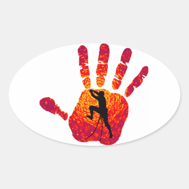 ROCK CLIMBER READY!!! OVAL STICKER (Front)
