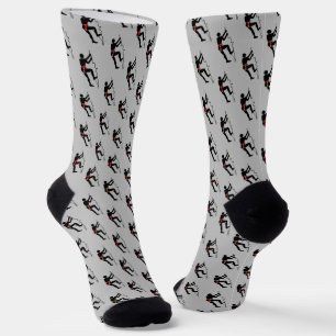 Rock Climber scaling mountain pattern - any colour Socks