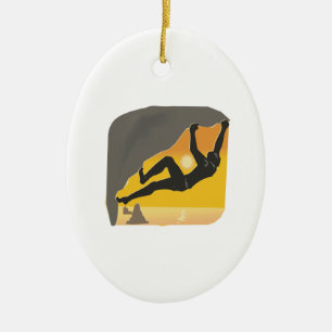 Rock Climbing 2 Ceramic Ornament