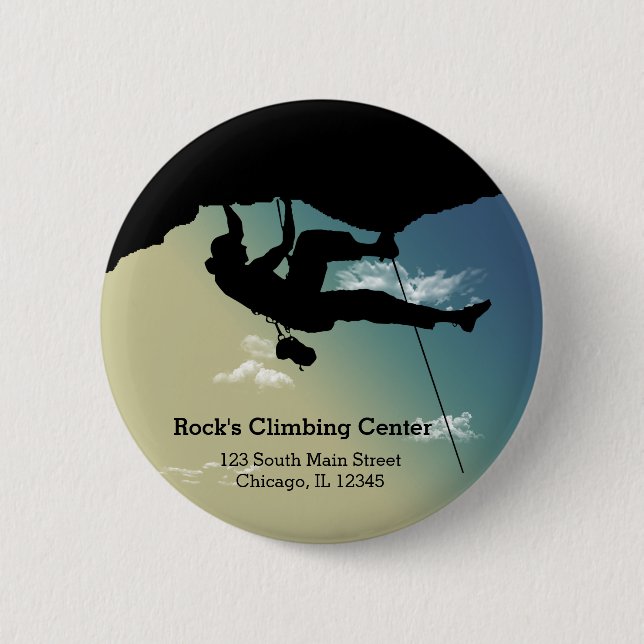 Rock Climbing 2 Inch Round Button (Front)