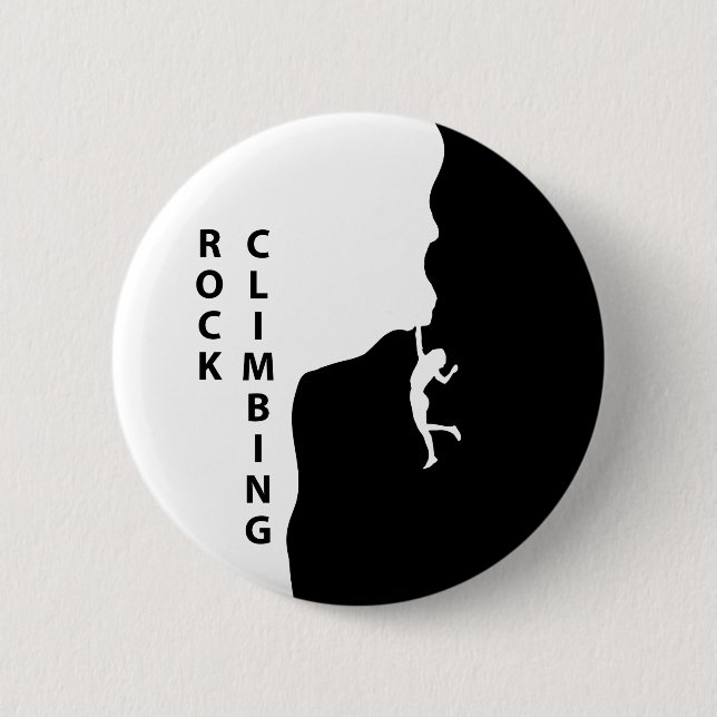 Rock climbing 2 inch round button (Front)