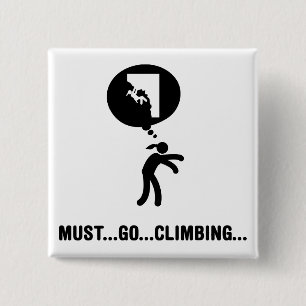 Rock Climbing 2 Inch Square Button