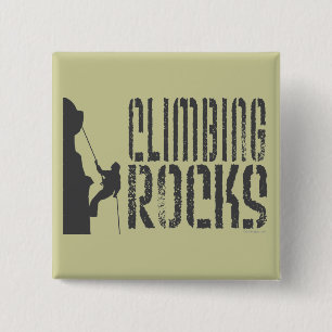 Rock Climbing 2 Inch Square Button