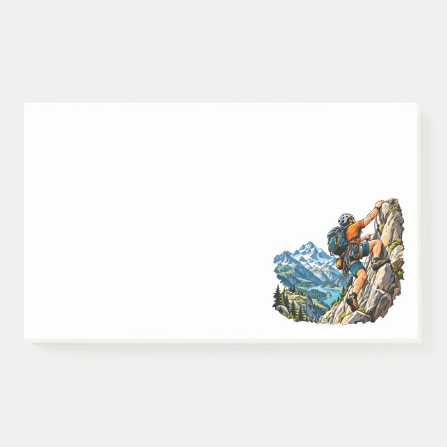 Rock climbing adventure for mountain climbers post-it notes (Front)