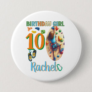 Rock Climbing Birthday Girl Adventure Ready 3 Inch Round Button