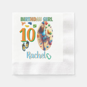Rock Climbing Birthday Girl Adventure Ready Napkin