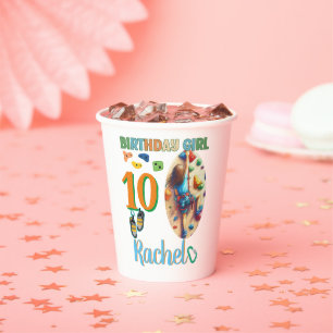 Rock Climbing Birthday Girl Adventure Ready Paper Cups