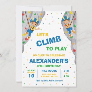 Rock Climbing Birthday Party Invitation
