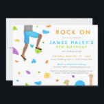 Rock Climbing Birthday Party Invitation - Rock on!<br><div class="desc">Rock Climbing Birthday Party Invitation - Rock on! The climbing wall with colourful holds is in fun watercolor texture.</div>