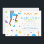 Rock Climbing Birthday Party Invitation - Rock on!<br><div class="desc">Rock Climbing Birthday Party Invitation - Rock on! The climbing wall with colourful holds is in fun watercolor texture.</div>