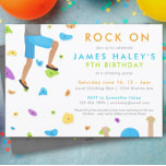 Rock Climbing Birthday Party Invitation - Rock on!<br><div class="desc">Rock Climbing Birthday Party Invitation - Rock on! The climbing wall with colourful holds is in fun watercolor texture.</div>