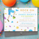 Rock Climbing Birthday Party Invitation - Rock on!<br><div class="desc">Rock Climbing Birthday Party Invitation - Rock on! The climbing wall with colourful holds is in fun watercolor texture.</div>