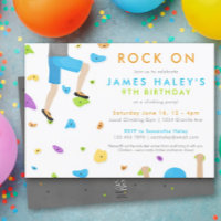Rock Climbing Birthday Party Invitation - Rock on!