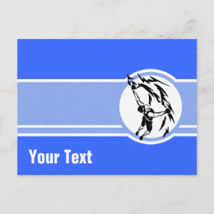 Rock Climbing; Blue Postcard