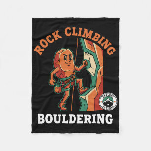 Rock Climbing Bouldering Adventure Fun Fleece Blanket