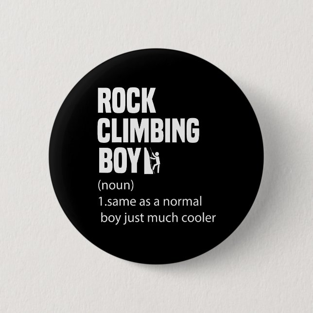 Rock Climbing Boy Dictionary Definition Funny Spor 2 Inch Round Button (Front)