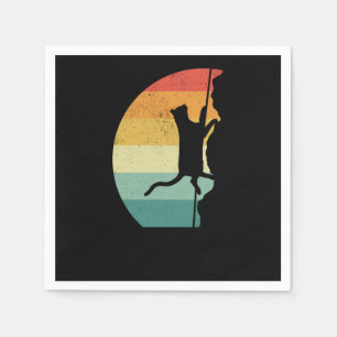 Rock Climbing Cat Rock Climbing Retro Vintage Napkin