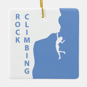 Rock climbing ceramic ornament