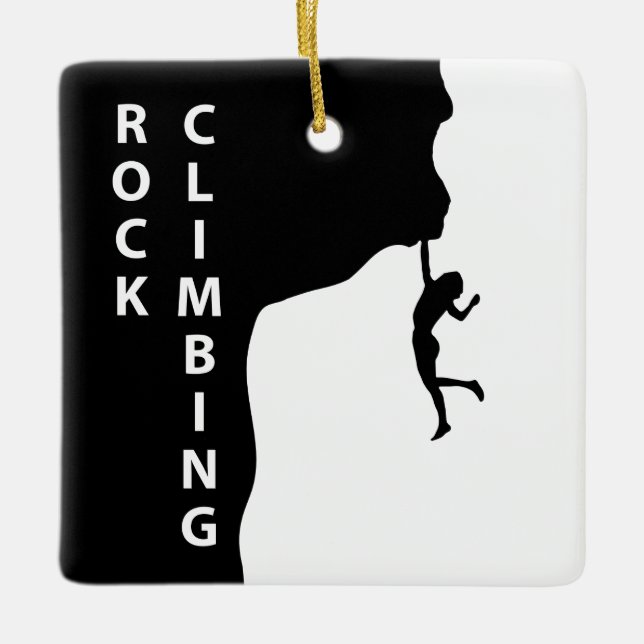 Rock climbing ceramic ornament (Front)