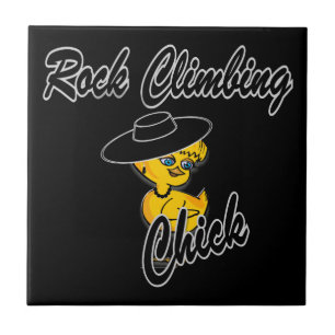 Rock Climbing Chick #4 Tile