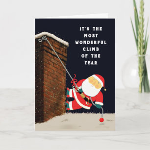 Rock Climbing Christmas Holiday Card