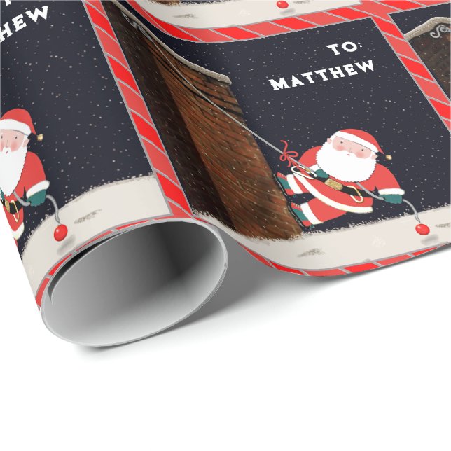 Rock Climbing Christmas Holiday Gift Wrapping Paper (Roll Corner)