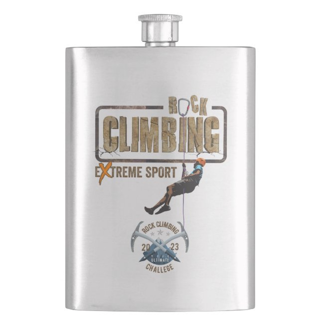 Rock Climbing | Classic Hip Flask (Front)