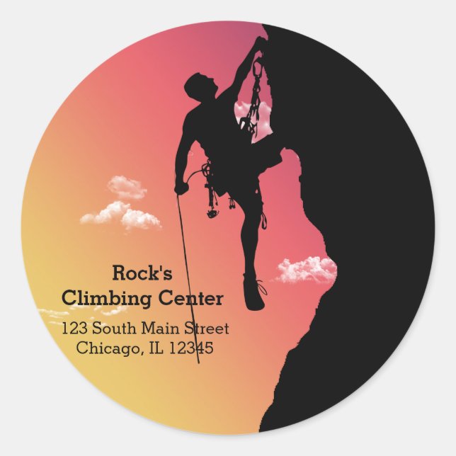 Rock Climbing Classic Round Sticker (Front)