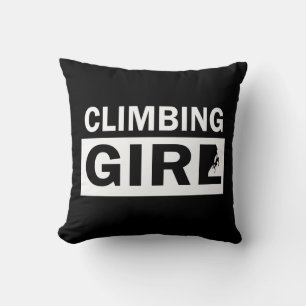 rock climbing climb girl woman throw pillow