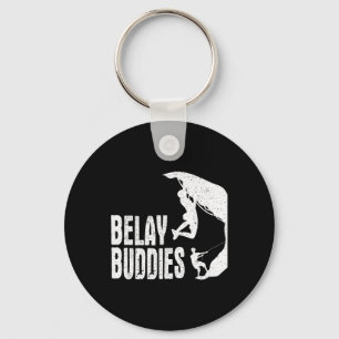 Rock Climbing Climber Belay Buddies Keychain