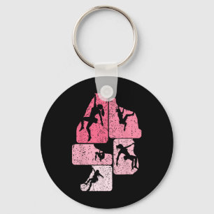 Rock Climbing Climber Bouldering Boulder Women Gir Keychain