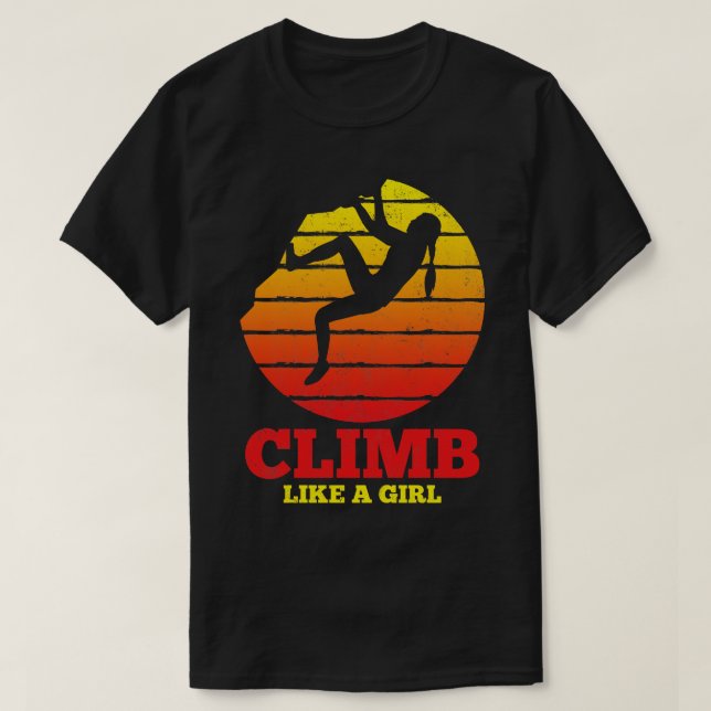 Rock Climbing Climber Bouldering Vintage 1 T-Shirt (Design Front)