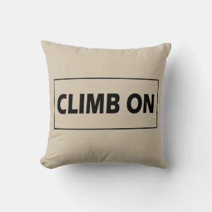 Rock Climbing climber climb on Throw Pillow