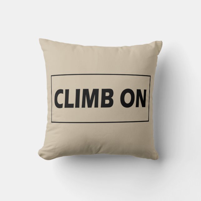 Rock Climbing climber climb on Throw Pillow (Front)