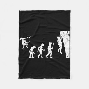 Rock Climbing Climber Evolution Bouldering Fleece Blanket