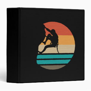 Rock Climbing Climber Retro Binder