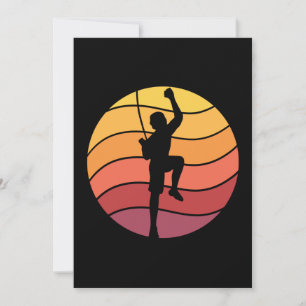 Rock Climbing Climber Retro  Invitation