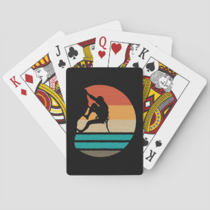 Rock Climbing Climber Retro  Playing Cards