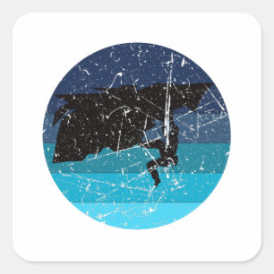 Rock Climbing Climber Retro Square Sticker