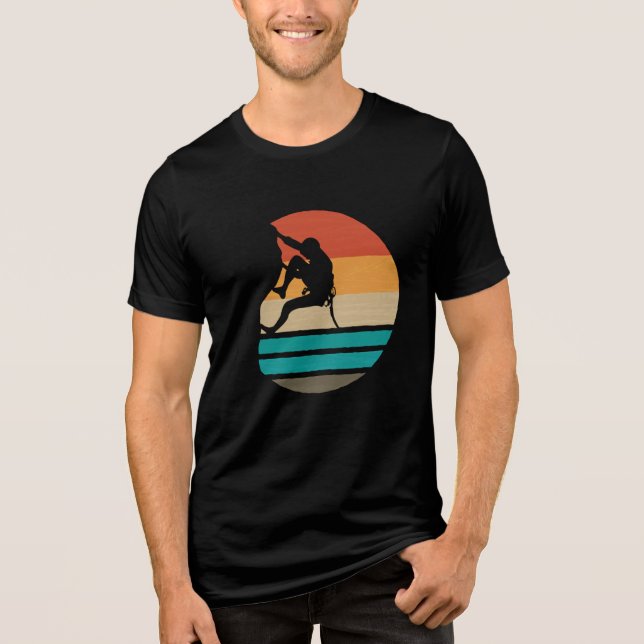 Rock Climbing Climber Retro Tri-Blend Shirt (Front)