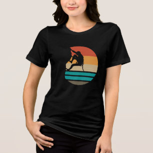 Rock Climbing Climber Retro Tri-Blend Shirt