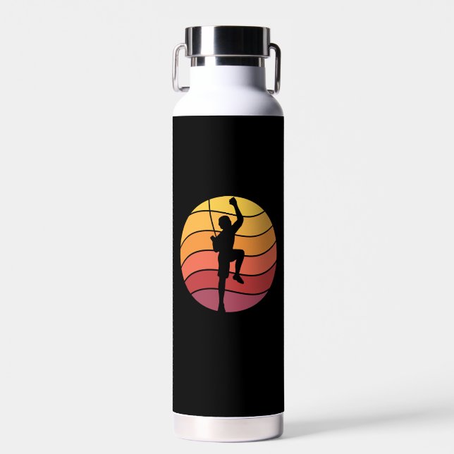 Rock Climbing Climber Retro  Water Bottle (Front)