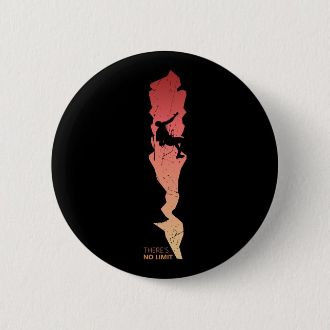 Rock Climbing - Climber Silhouette  2 Inch Round Button (Front)