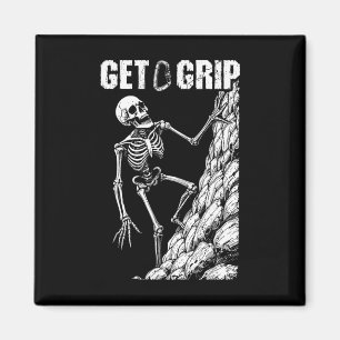 Rock Climbing Climber Skeleton Get A Grip Hallowee Magnet