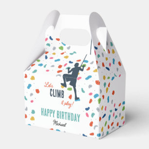 Rock Climbing Cute Kids Birthday Party Favor Box