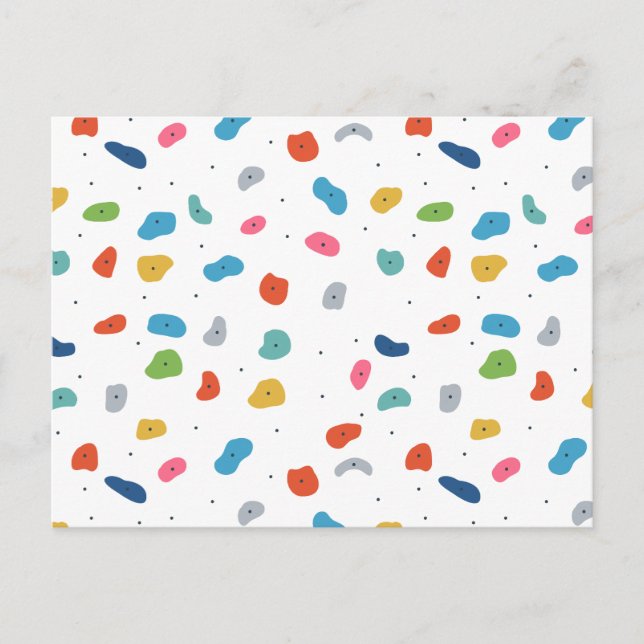 Rock Climbing Cute Kids Colourful Holiday Postcard (Front)